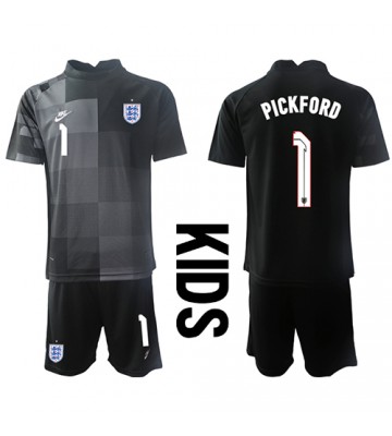 England Jordan Pickford #1 Målmand Hjemmebanesæt Børn VM 2022 Kort ærmer (+ korte bukser)